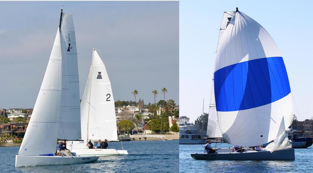 On the left, the new Gov Cup 22 with the Gov Cup 21; on the right, GC 22 with spinaker  - 50th Governor’s Cup ©  Tom Walker